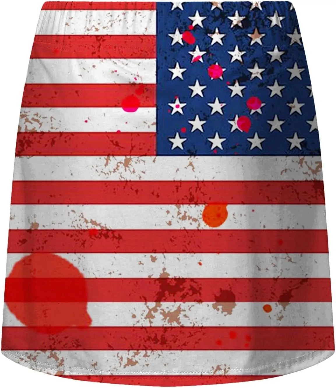 4th of July Skort Patriotic Skirts for Women merican Flag Tennis Skorts with High Waisted Flowy Summer Sport Skorts