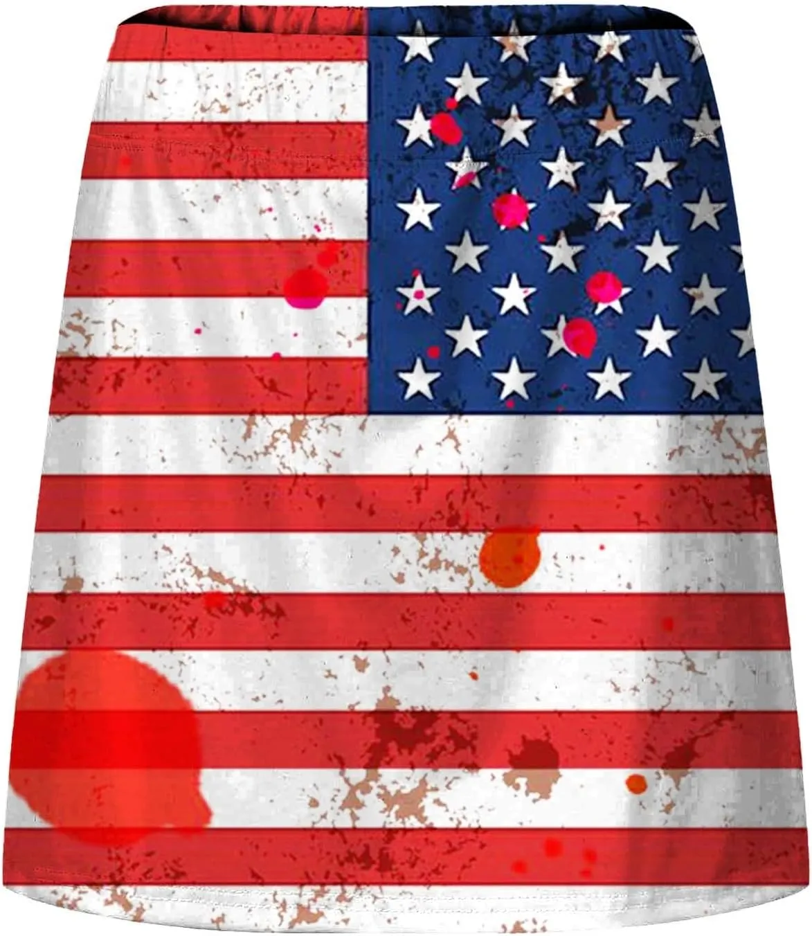 4th of July Skort Patriotic Skirts for Women merican Flag Tennis Skorts with High Waisted Flowy Summer Sport Skorts