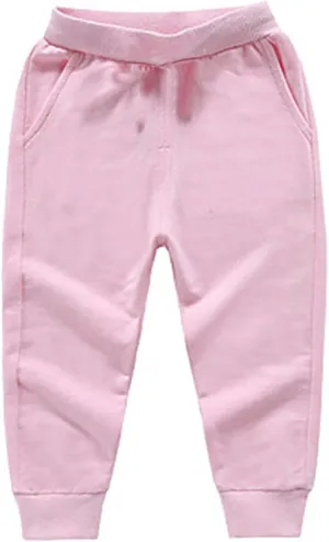 Baby Girls Boy's Pants Toddler Cotton Pull on Jogger Kids Solid Elastic Waist Sweatpants Baggy Sport Pants