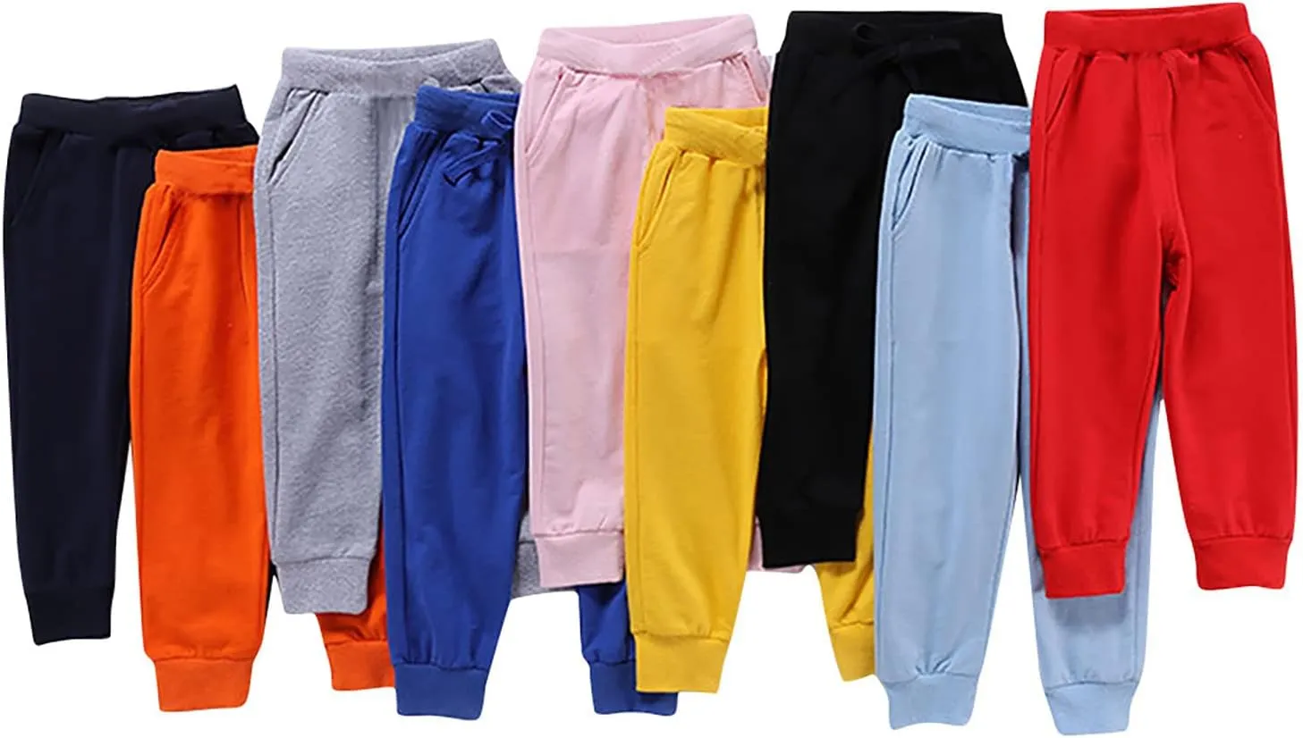 Baby Girls Boy's Pants Toddler Cotton Pull on Jogger Kids Solid Elastic Waist Sweatpants Baggy Sport Pants