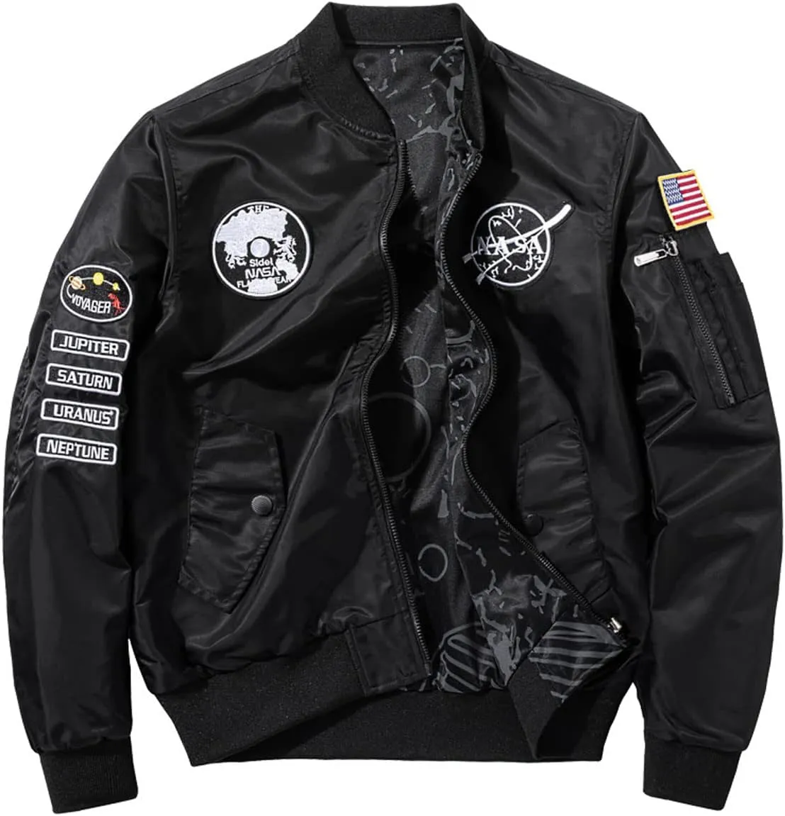BXCNCKD Men's Flight Jacket - Double Sided Wear Plus Coat - Casual Jacket