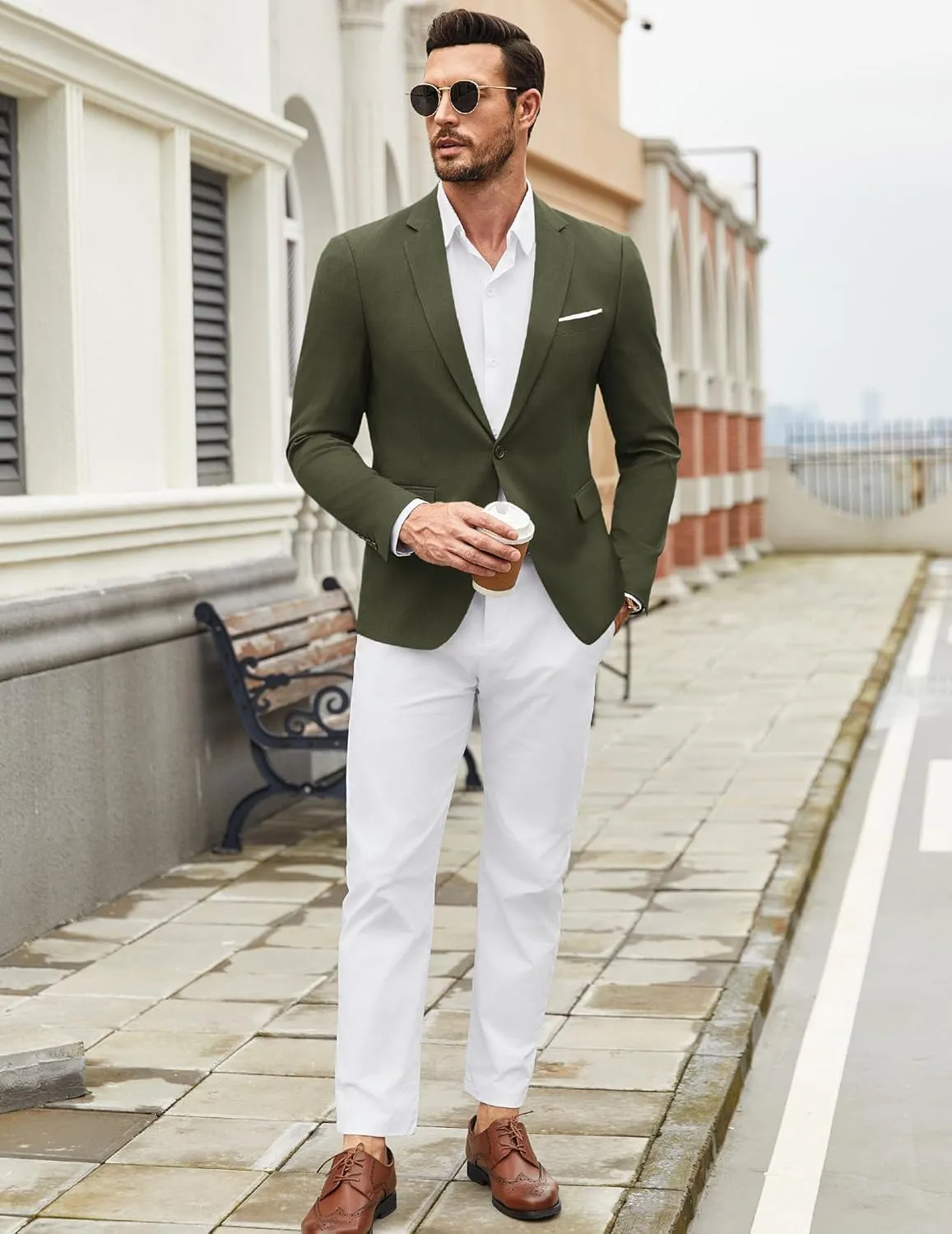 COOFANDY Mens Casual Blazer Suit Jackets One Button Sport Coats Lightweight Business Sports Jackets