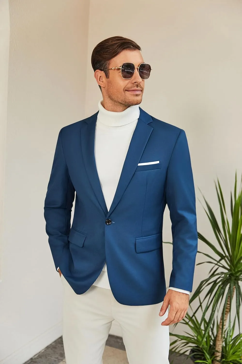 COOFANDY Men's Slim Fit Casual Blazers Lightweight Sport Coats One Button Suit Jackets