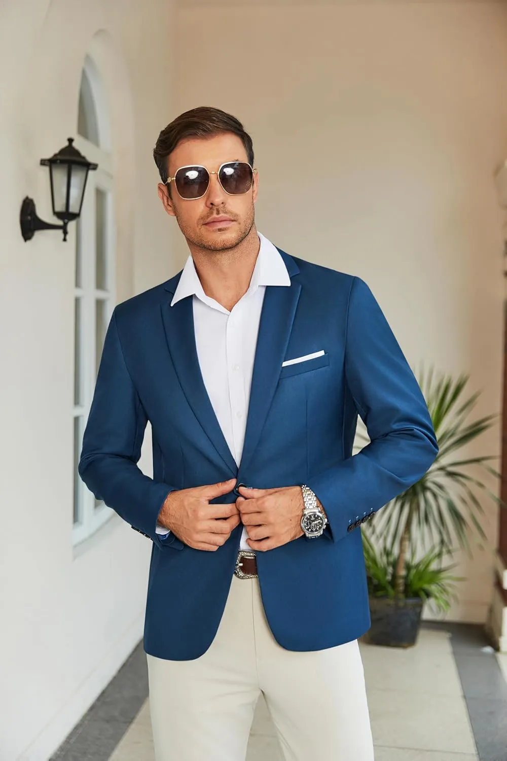 COOFANDY Men's Slim Fit Casual Blazers Lightweight Sport Coats One Button Suit Jackets