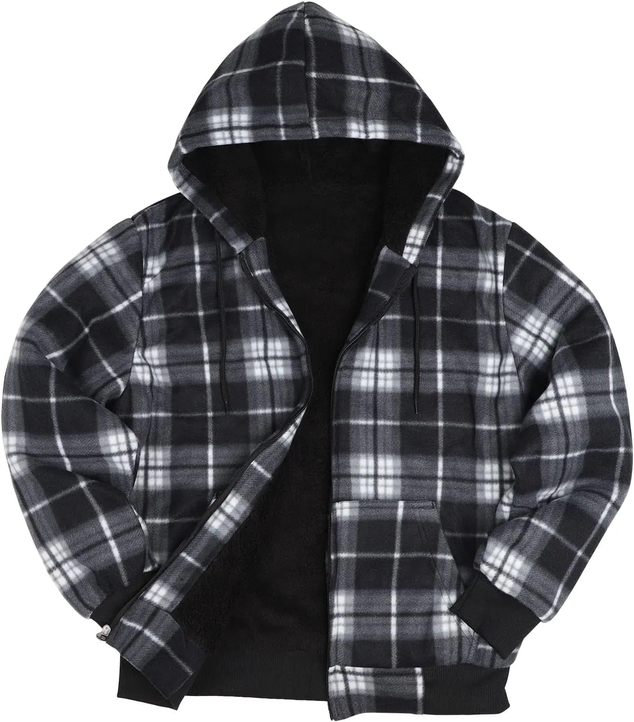 Gary Com Heavyweight Sherpa Hoodies for Men, Thick Fleece Lined Full Zip Up Winter Warm Sweatshirts Work Jackets