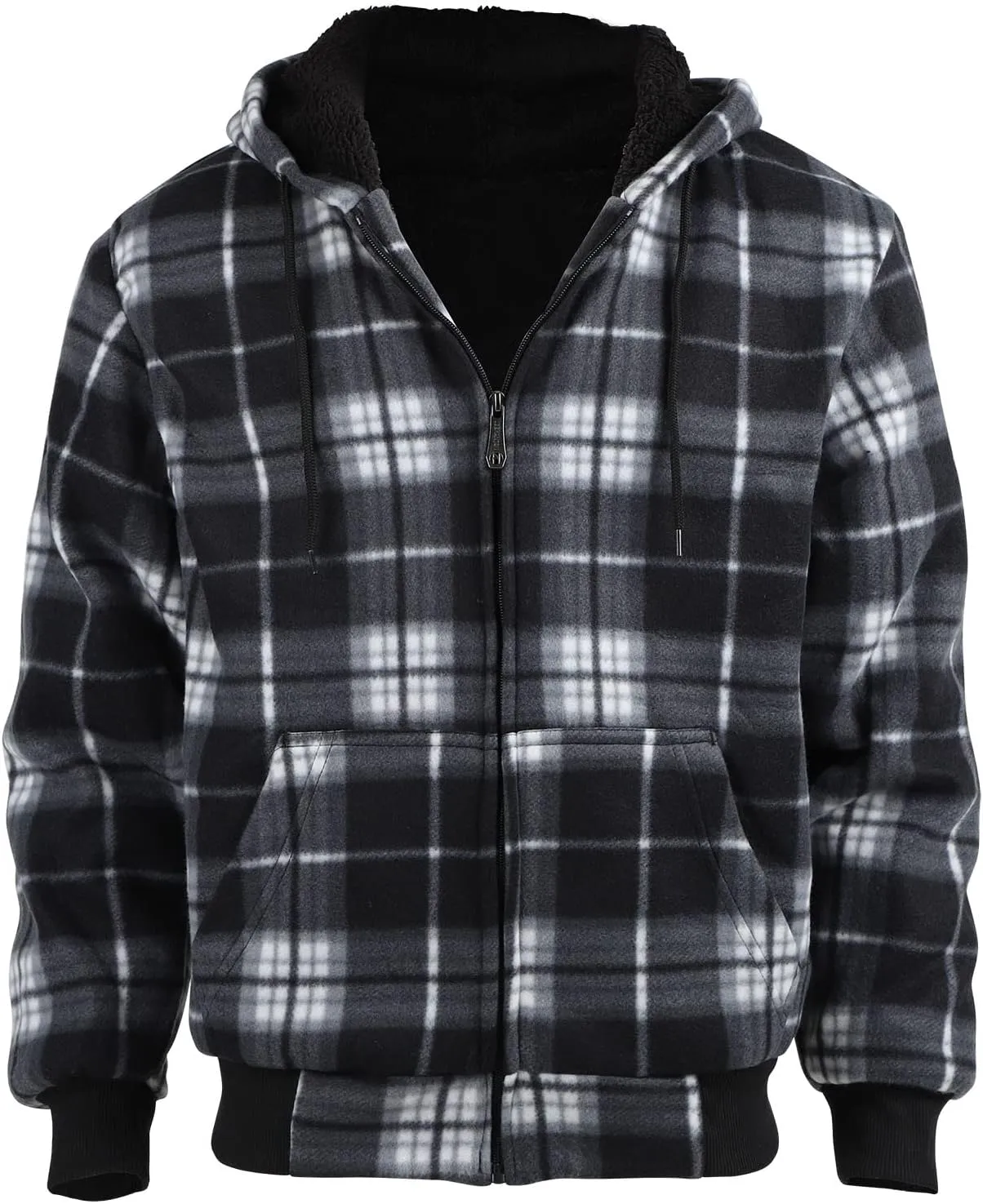 Gary Com Heavyweight Sherpa Hoodies for Men, Thick Fleece Lined Full Zip Up Winter Warm Sweatshirts Work Jackets