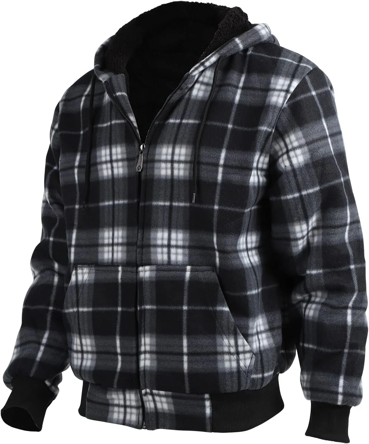 Gary Com Heavyweight Sherpa Hoodies for Men, Thick Fleece Lined Full Zip Up Winter Warm Sweatshirts Work Jackets