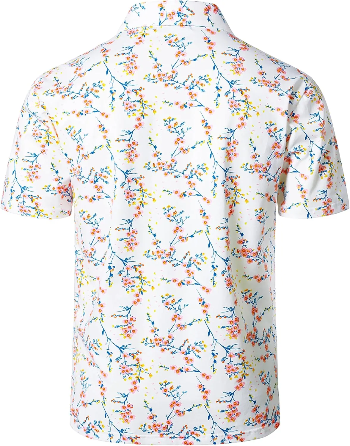 JOGAL Mens Golf Polo Shirts Short Sleeve Dry Fit Performance Moisture Wicking Printed Summer T-Shirt