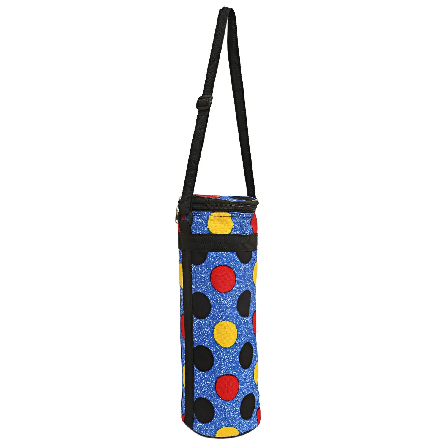 Kuber Industries Circle Design Canvas Water Bottle Cover, 1 Litre, Blue