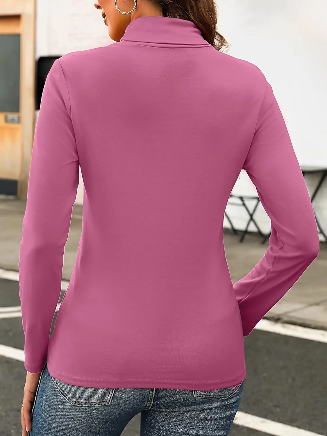 KYLELOVE Womens Turtleneck Long Sleeve Thermal Shirts Basic Slim Fitted Layering Undershirts Fall Winter Tops