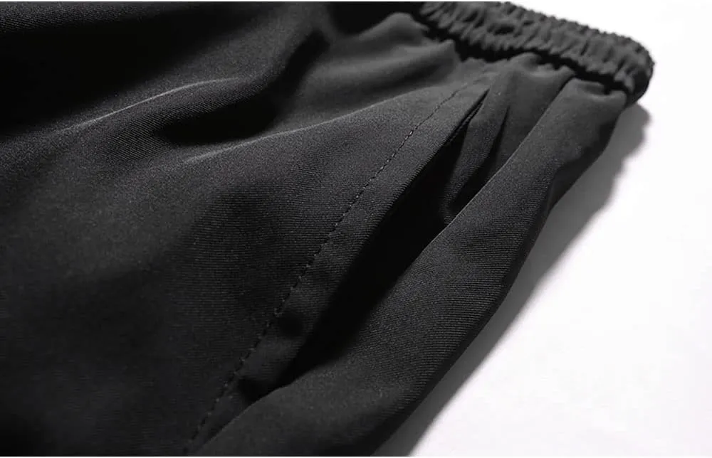 Mens Fashion Streetwear Black Cargo Jogger Pants Active Elastic Waist Hip Hop Punk Sport Jogger Pants with Multi Pockets
