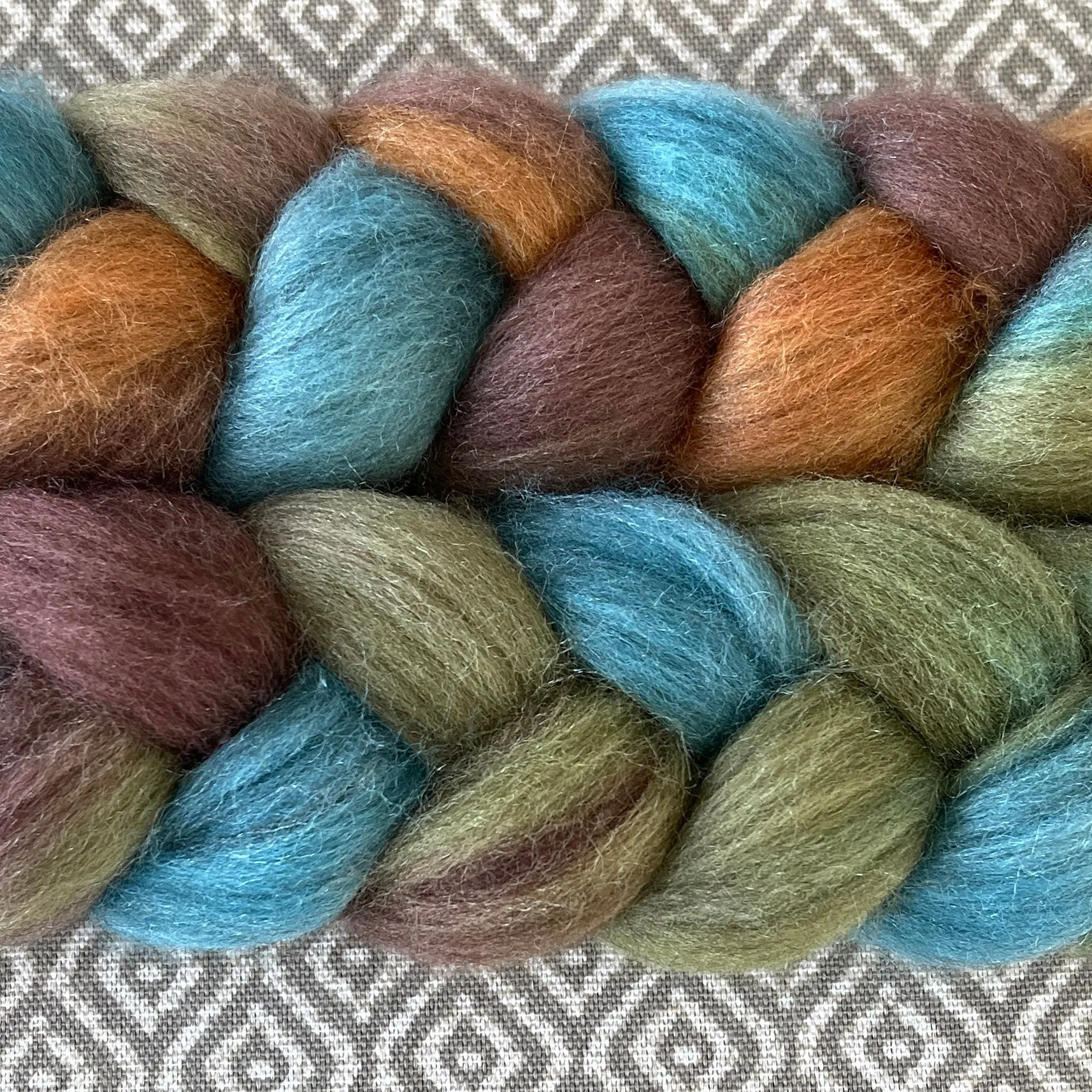 Merino Yak Silk Roving - Copper Hills