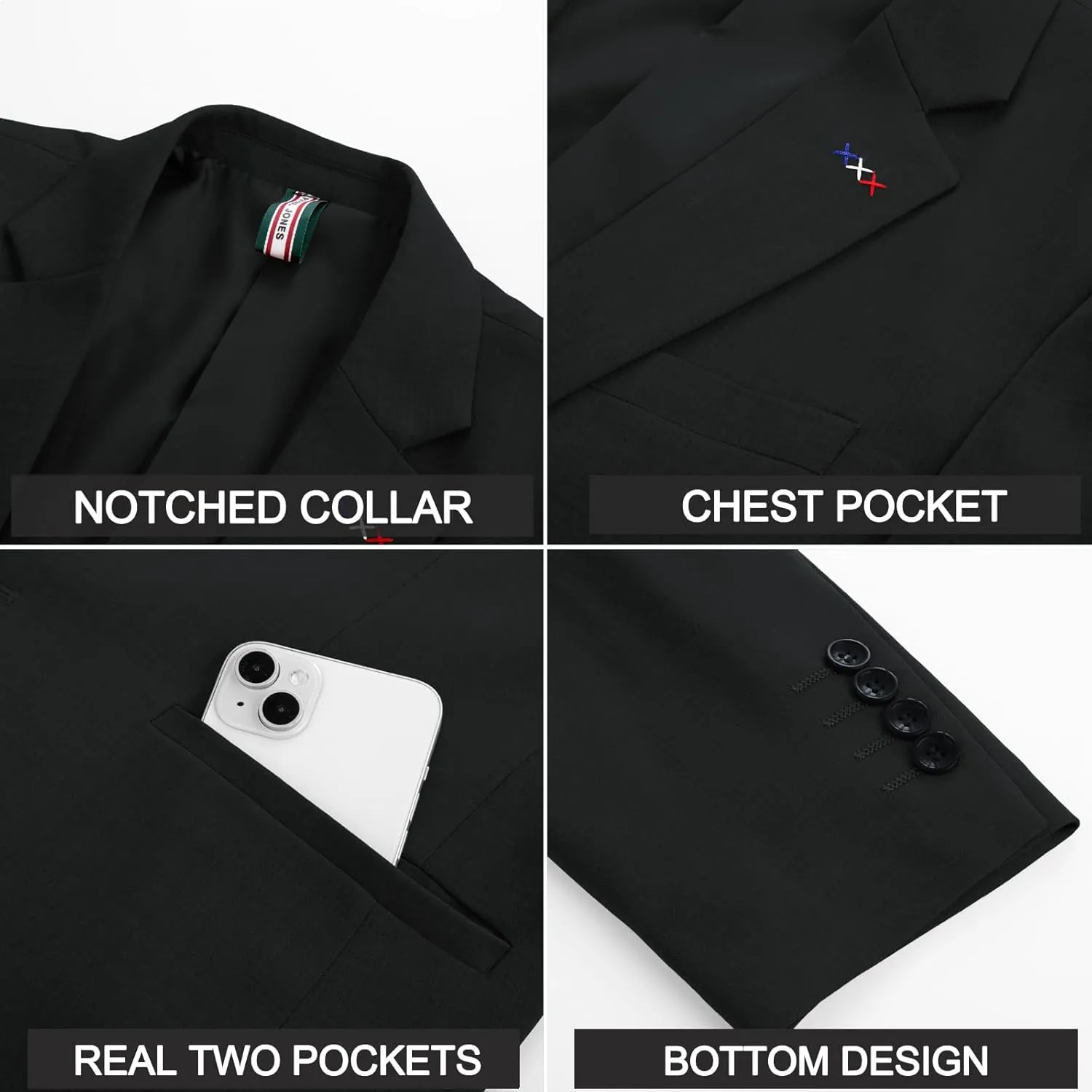 PJ PAUL JONES Mens Blazers Sport Coats Casual Lightweight Two Button Business Suit Jackets