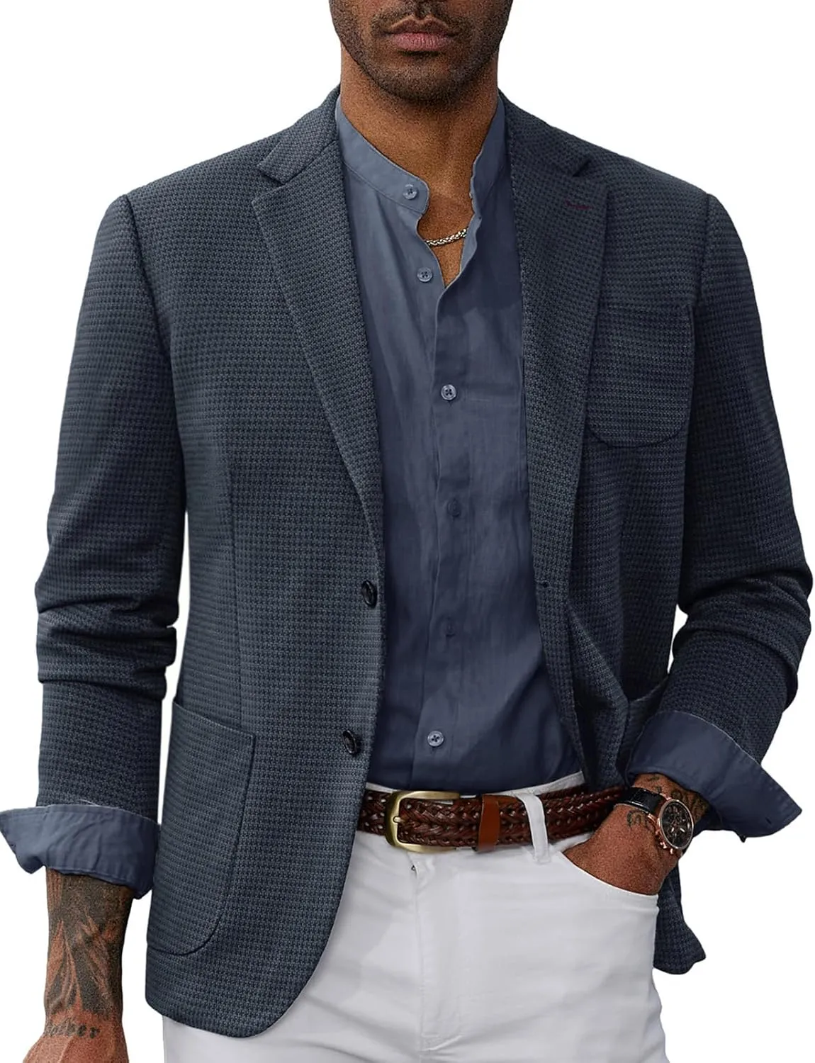 PJ PAUL JONES Mens Casual Sport Coat Blazer Two Buttons Lightweight Business Jackets