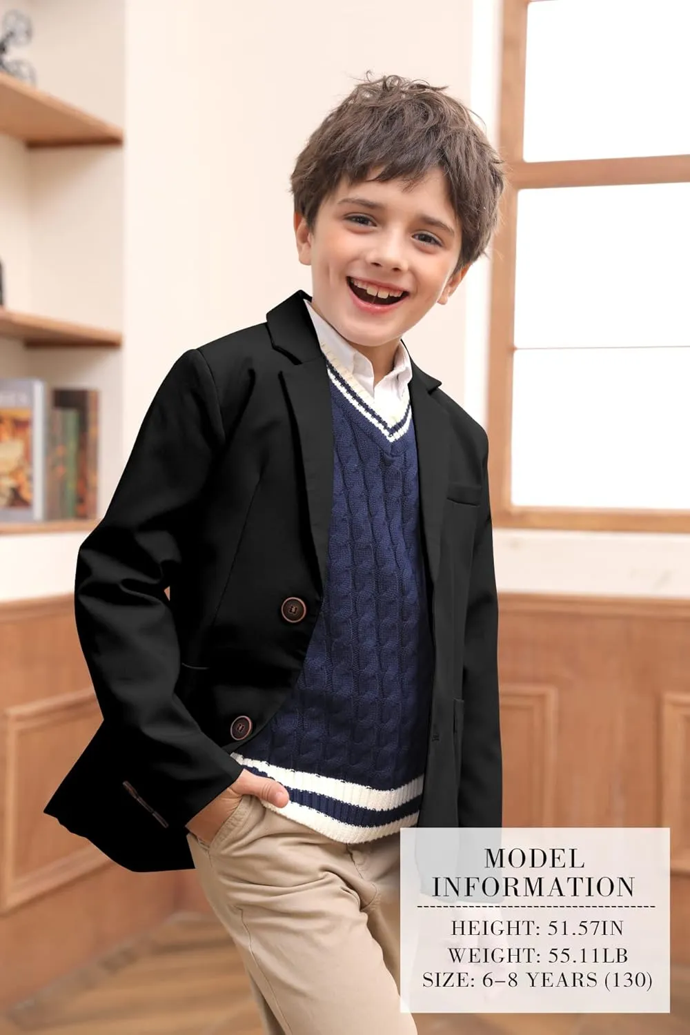 Toddler Boys' Blazer Jackets Lightweight Stylish Two Buttons Solid School Suit Casual Sport Coat