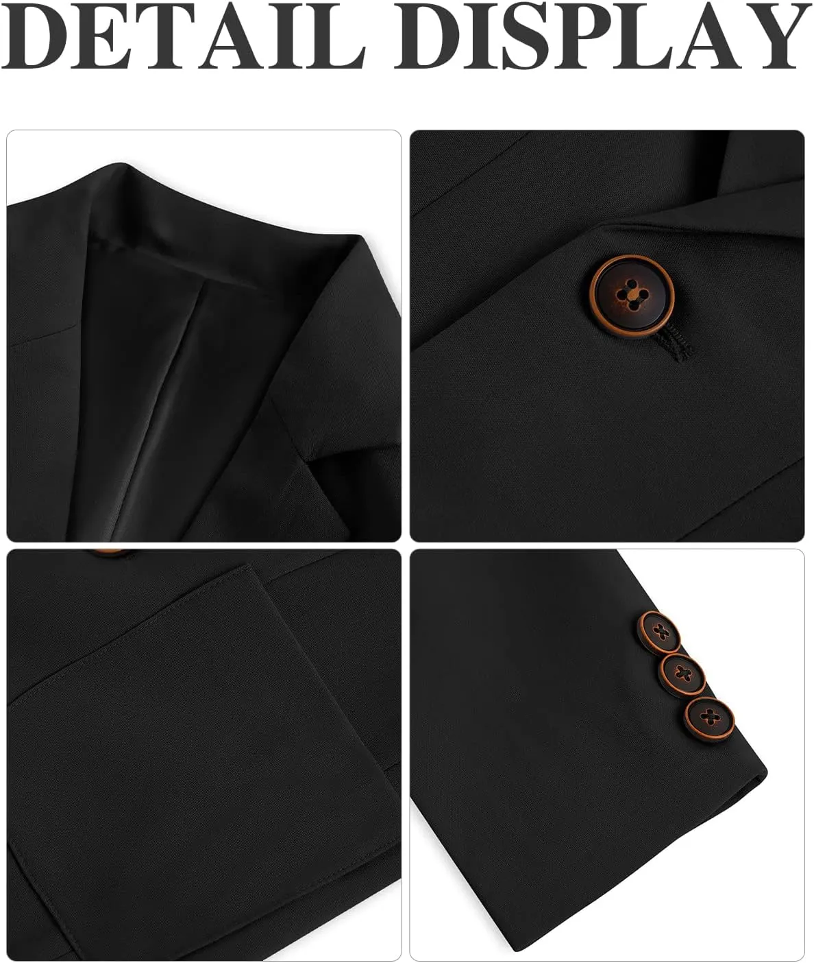 Toddler Boys' Blazer Jackets Lightweight Stylish Two Buttons Solid School Suit Casual Sport Coat