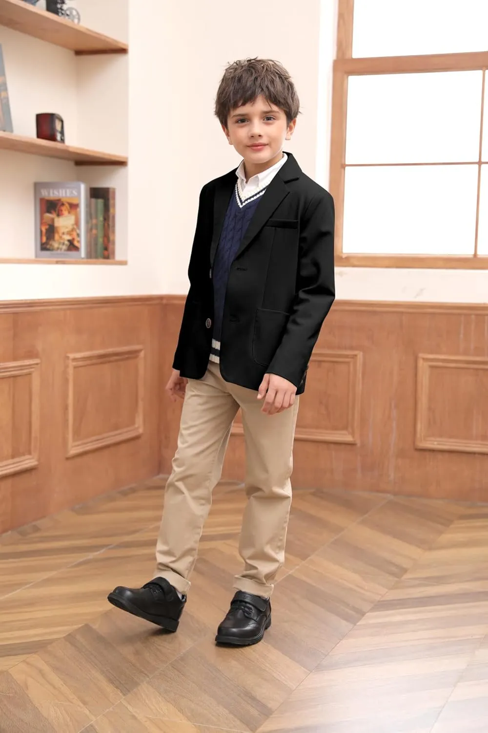 Toddler Boys' Blazer Jackets Lightweight Stylish Two Buttons Solid School Suit Casual Sport Coat