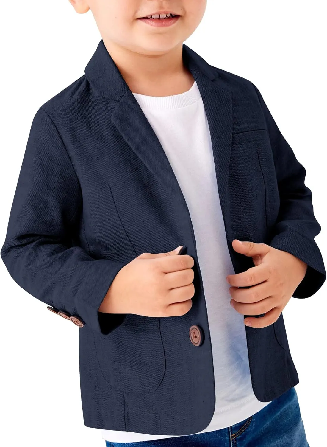 Toddler Boys' Blazer Jackets Lightweight Stylish Two Buttons Solid School Suit Casual Sport Coat