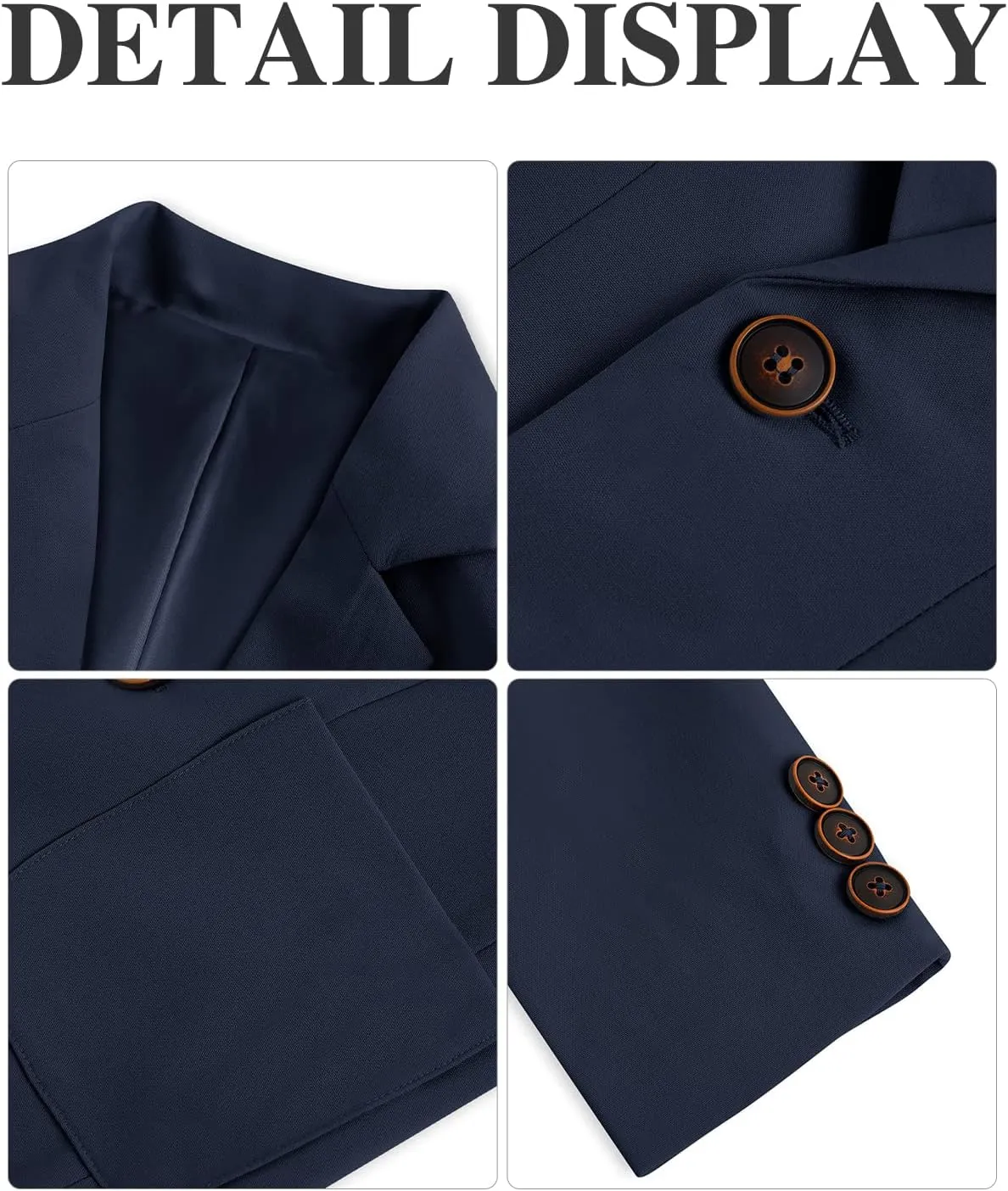 Toddler Boys' Blazer Jackets Lightweight Stylish Two Buttons Solid School Suit Casual Sport Coat