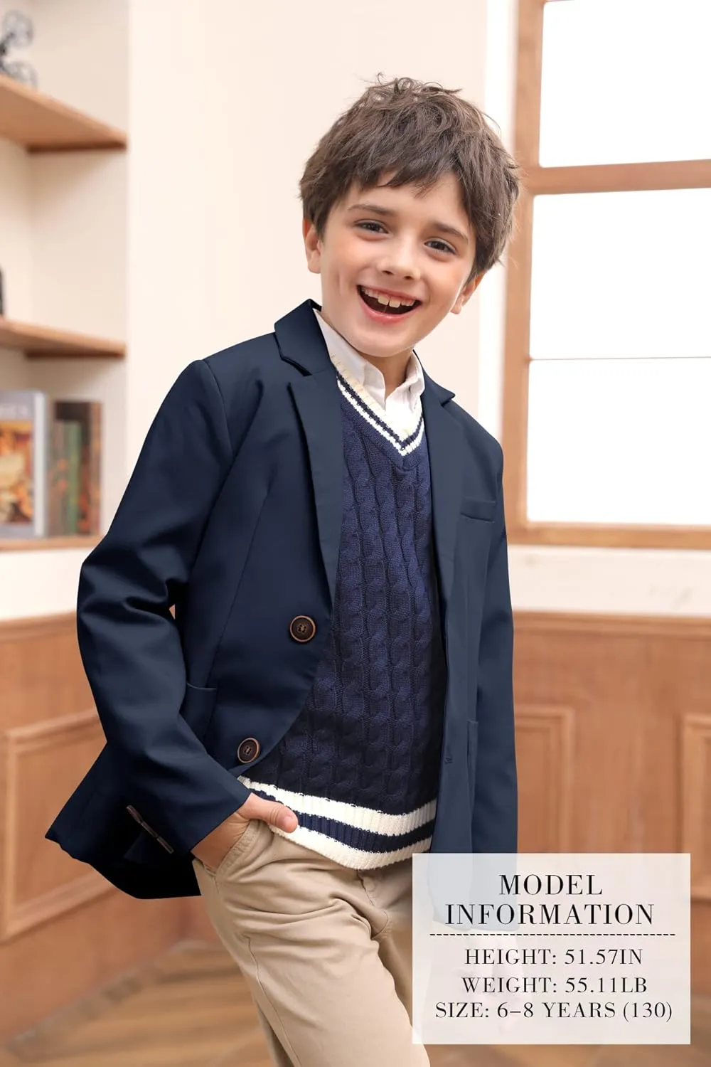 Toddler Boys' Blazer Jackets Lightweight Stylish Two Buttons Solid School Suit Casual Sport Coat