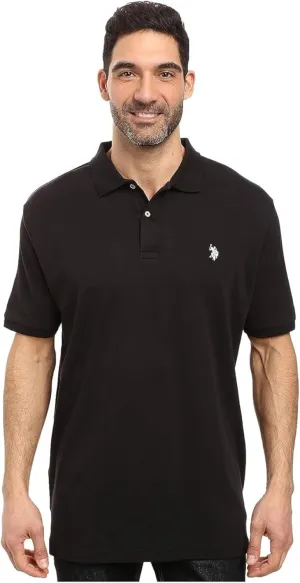 U.S. Polo Assn. Men's Solid Short Sleeve Interlock Polo Shirt, Golf Shirts for Men, Business Casual Polos
