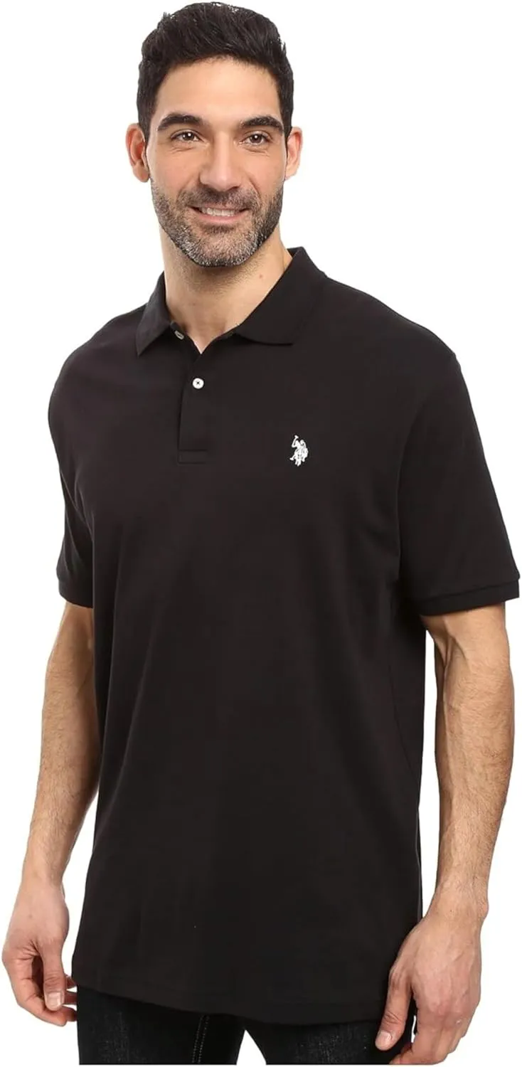 U.S. Polo Assn. Men's Solid Short Sleeve Interlock Polo Shirt, Golf Shirts for Men, Business Casual Polos
