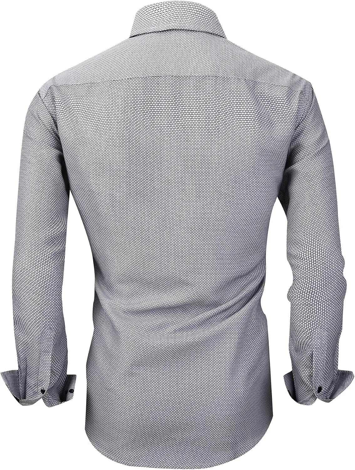 WARHORSEE Mens Casual Button Down Dress Shirts Long Sleeve 4-Way Stretch Collared Printed Business Work Shirt